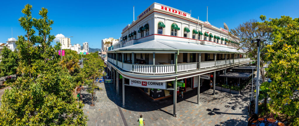 Hides Hotel on the corner of Lake and Shields Streets in the Cairns CBD